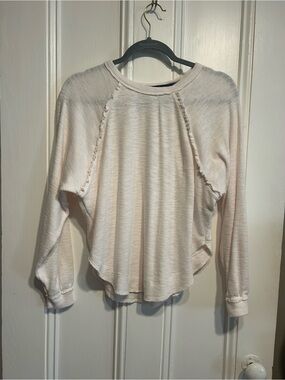 Pilcro Cream Lightweight Raglan Sweatshirt